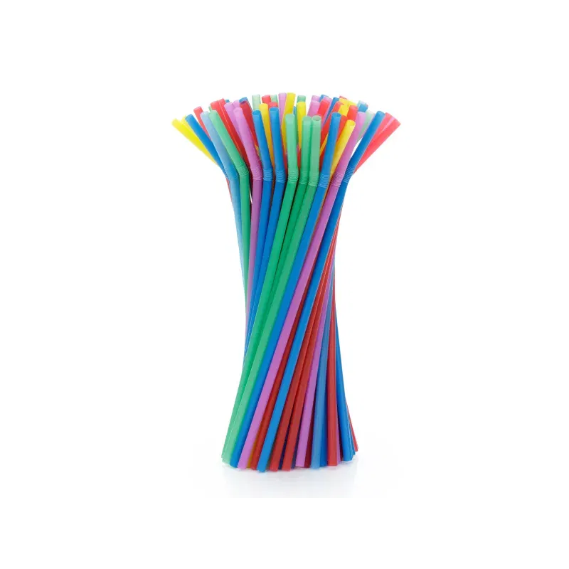 Słomki łamane kolorowe wielokrotnego użytku PP 210 x 5mm 100szt.