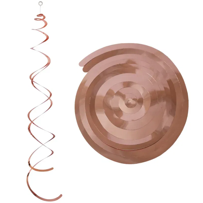 Spirala dekoracyjna na sufit METALICZNE rose gold 6 szt