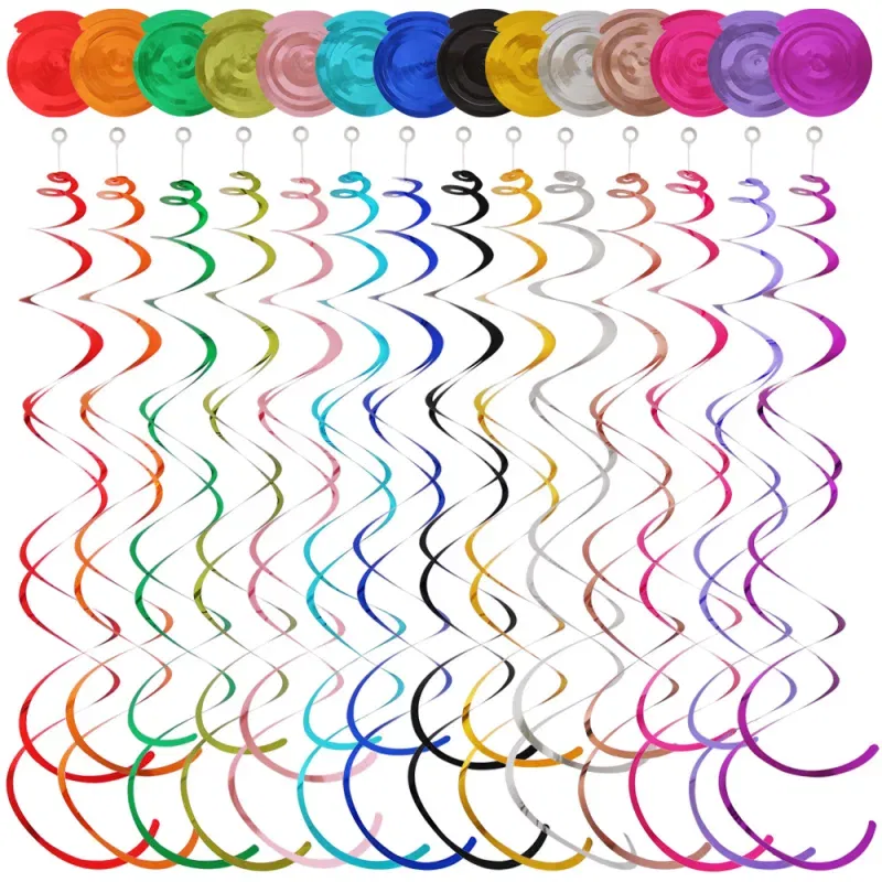 Spirala dekoracyjna na sufit METALICZNE srebrne 6 szt Spirala dekoracyjna na sufit METALICZNE srebrne 6 szt