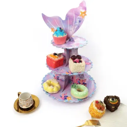 Patera papierowa na ciasto Syrenka 3 poziomy