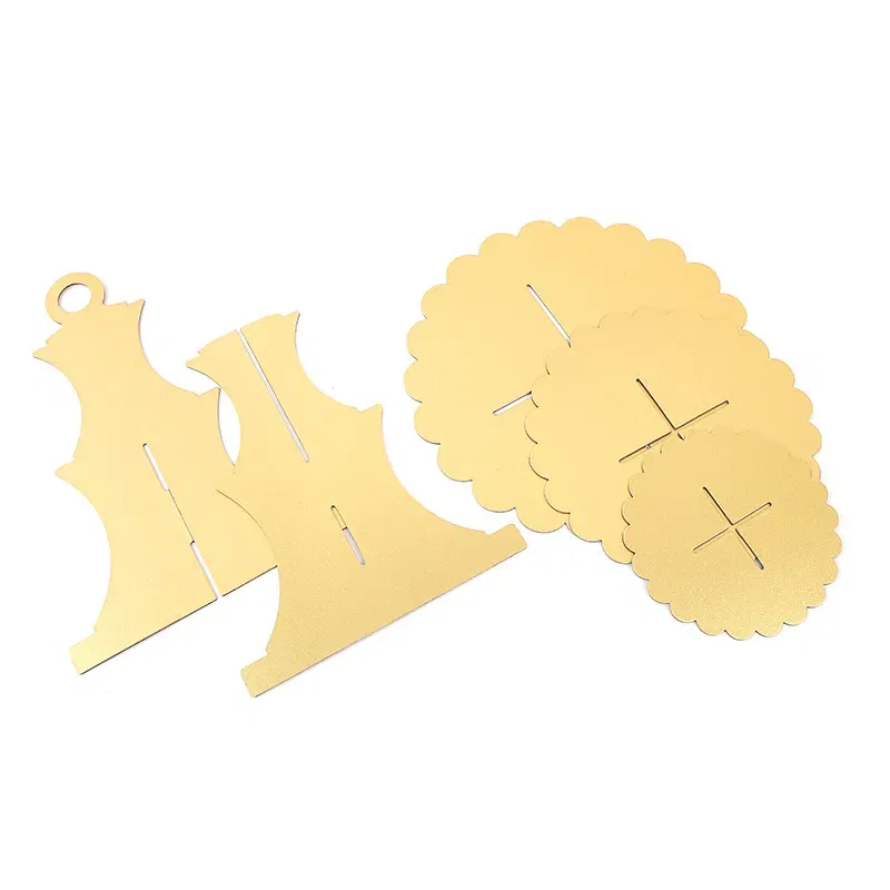 Patera papierowa Złota z brokatem 3 poziomy