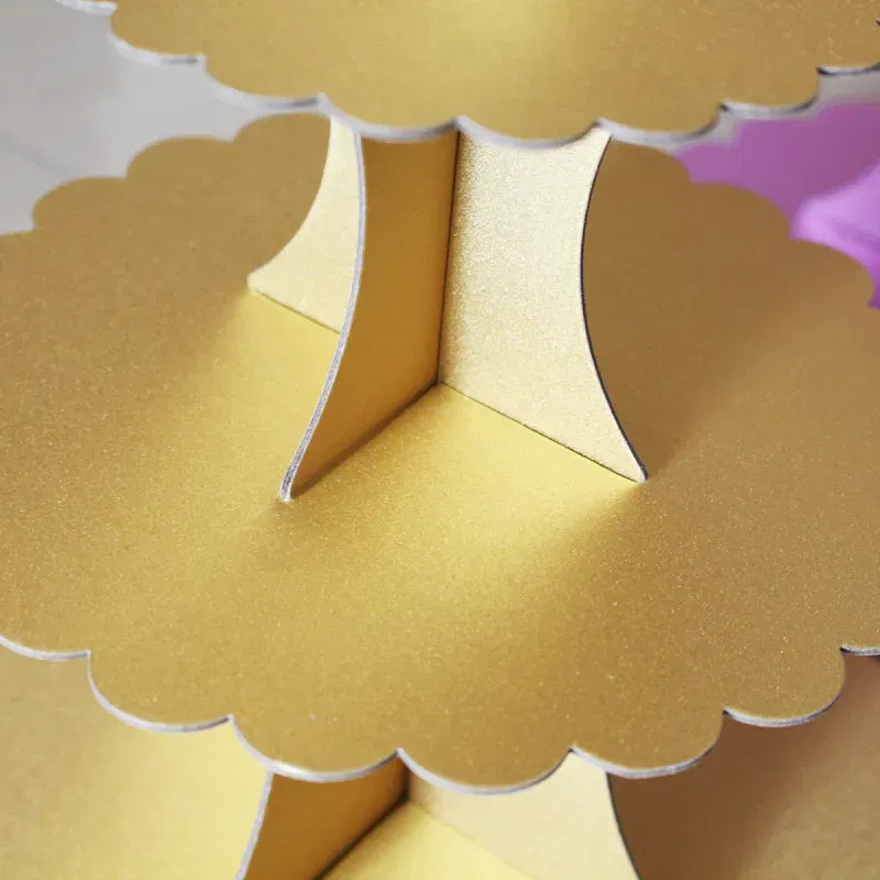 Patera papierowa Złota z brokatem 3 poziomy