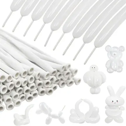 Balony do MODELOWANIA Białe rurki 100 szt.