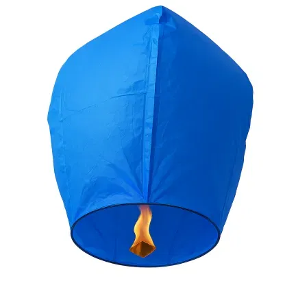Lampion szczęścia latający chiński NIEBIESKI 82 cm