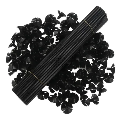 Patyczki do balonów z koszyczkami Czarne 40 cm 100 szt.