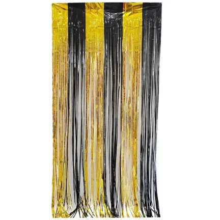 KURTYNA dekoracyjna Foliowa Dwukolorowa Złoto Czarna 100x200 cm
