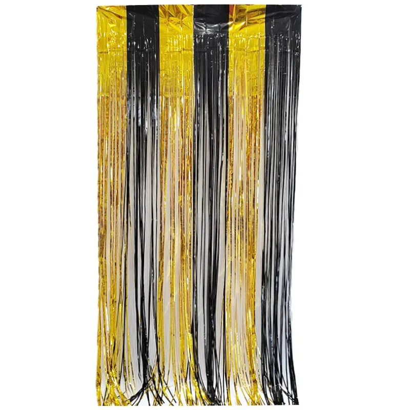 KURTYNA dekoracyjna Foliowa Dwukolorowa Złoto Czarna 100x200 cm
