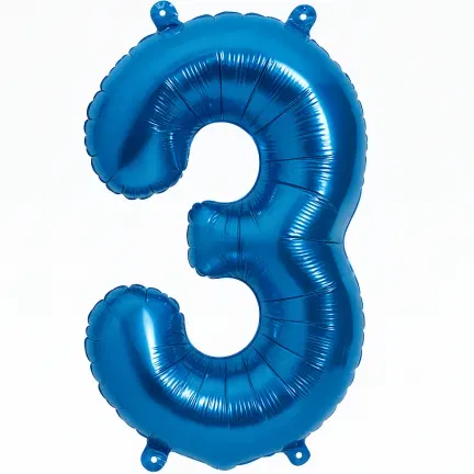 Balon foliowy CYFRA 3 Niebieska 100cm
