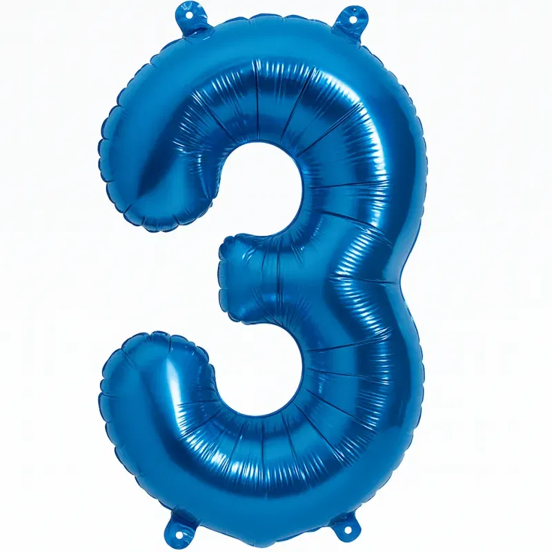 Balon foliowy CYFRA 3 Niebieska 100cm