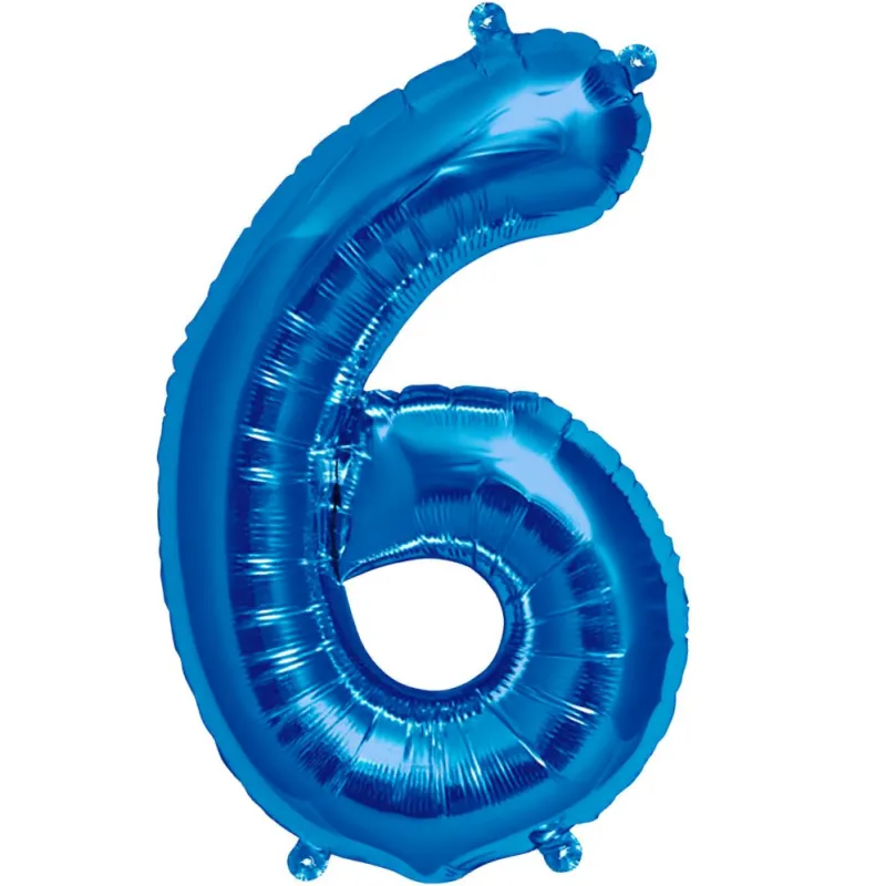 Balon foliowy CYFRA 6 Niebieska 100cm
