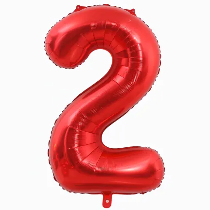 Balon foliowy CYFRA 2 Czerwona 100cm