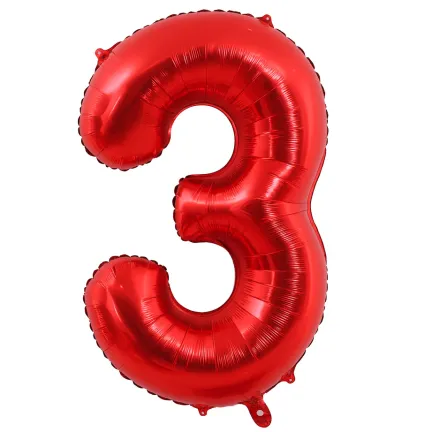 Balon foliowy CYFRA 3 Czerwona 100cm