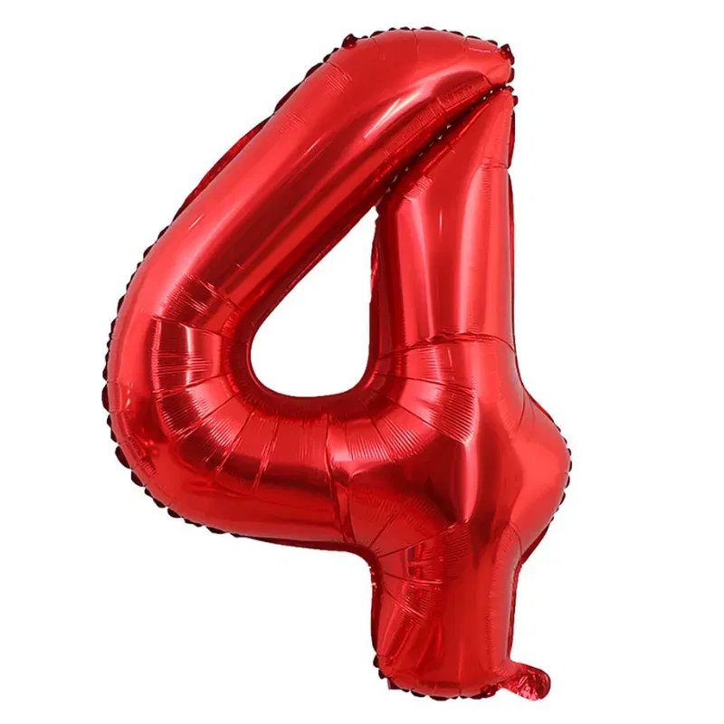Balon foliowy CYFRA 4 Czerwona 100cm
