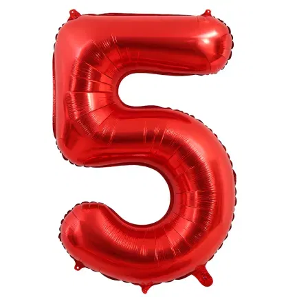 Balon foliowy CYFRA 5 Czerwona 100cm