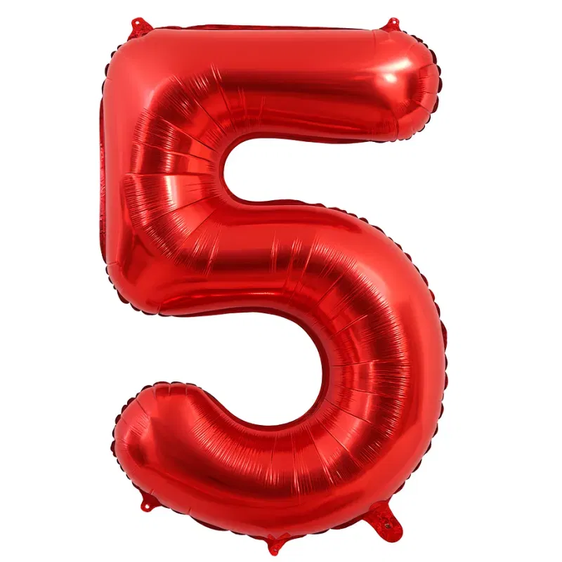 Balon foliowy CYFRA 5 Czerwona 100cm