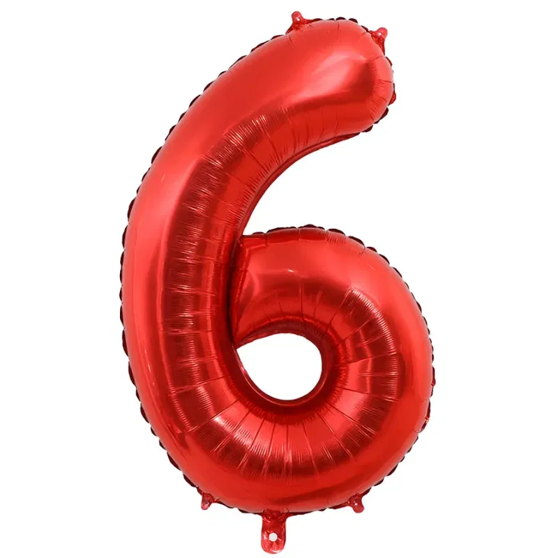 Balon foliowy CYFRA 6 Czerwona 100cm