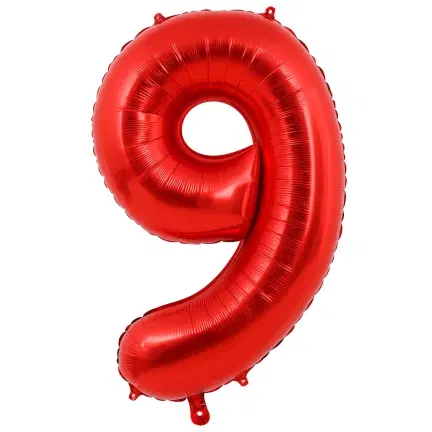 Balon foliowy CYFRA 9 Czerwona 100cm