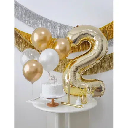 Balon foliowy CYFRA 2 Szampańskie złoto 100cm