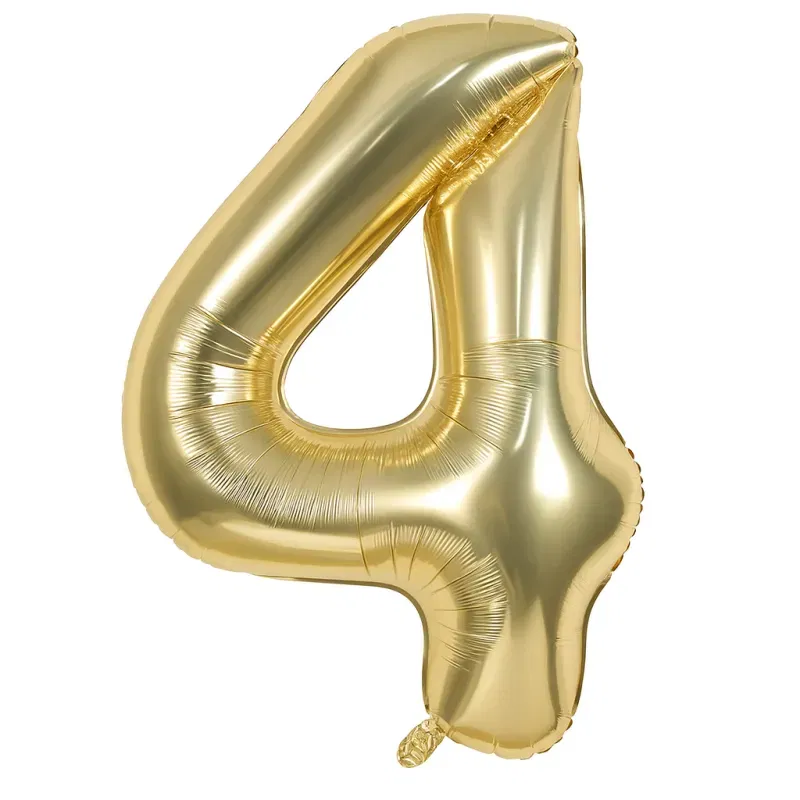Balon foliowy CYFRA 4 Szampańskie złoto 100cm