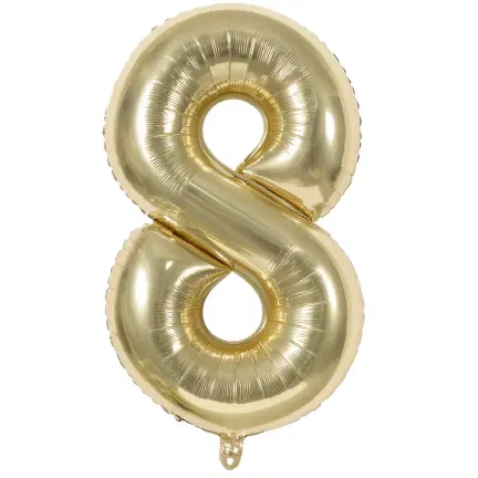Balon foliowy CYFRA 8 Szampańskie złoto 100cm