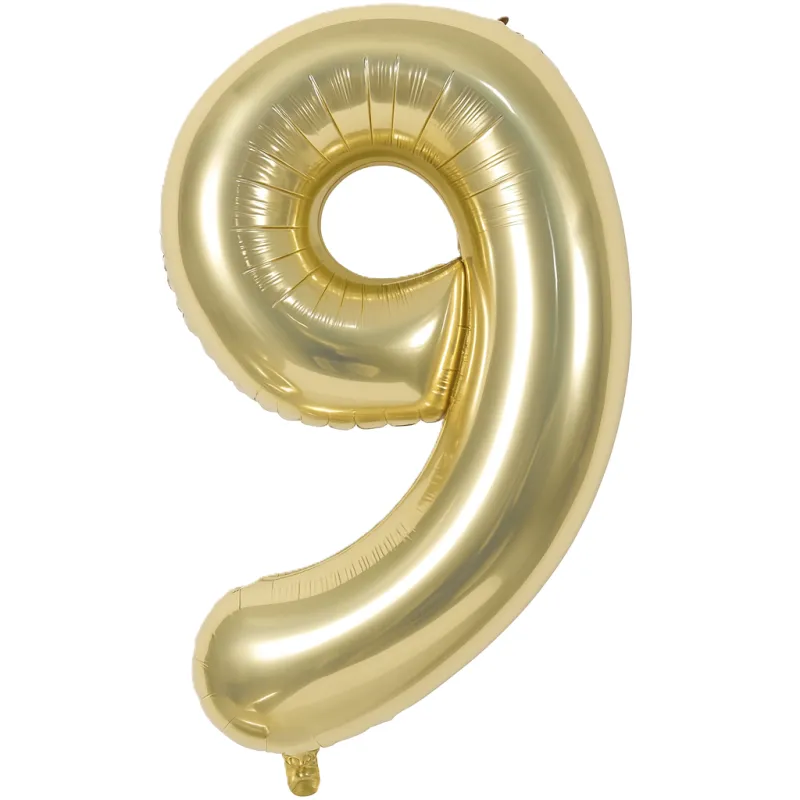 Balon foliowy CYFRA 9 Szampańskie złoto 100cm