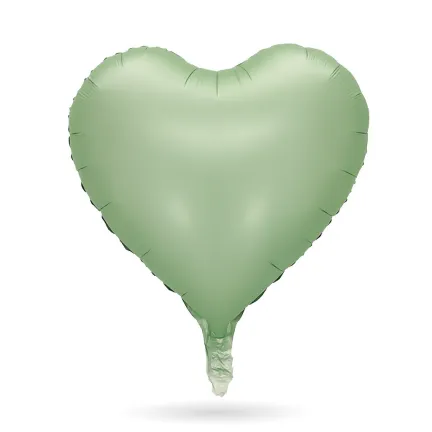 Balon foliowy SERCE Matowe Oliwkowy zielony 45cm