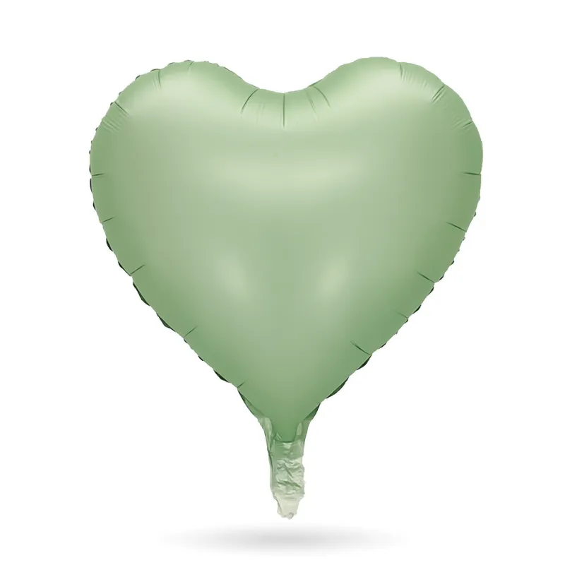 Balon foliowy SERCE Matowe Oliwkowy zielony 45cm