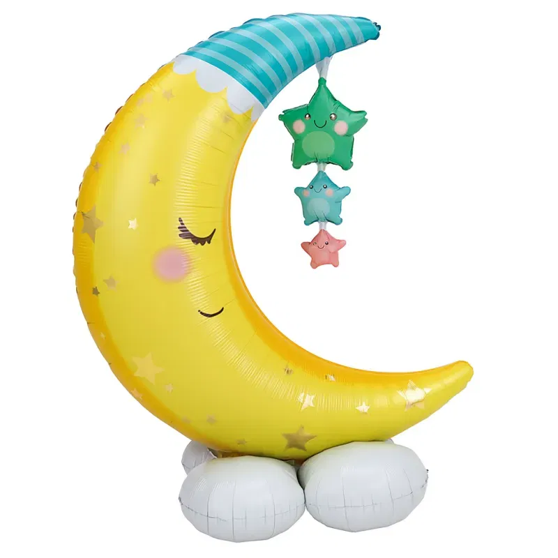 Balon foliowy Stojący Księżyc z Gwiazdkami – 70 x 45 cm