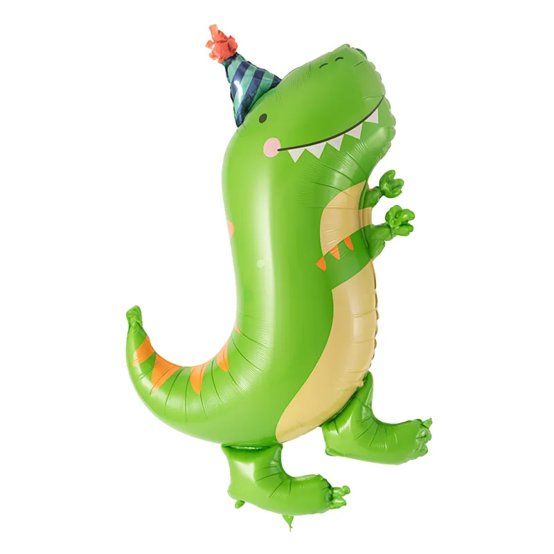 Balon foliowy Dinozaur w Czapeczce urodzinowej – 78 x 60 cm
