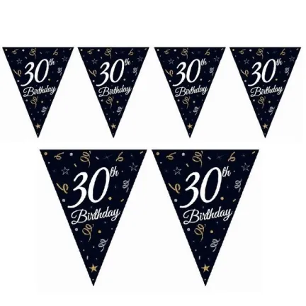 "30" Girlanda papierowa z flagami "30" Girlanda papierowa z flagami