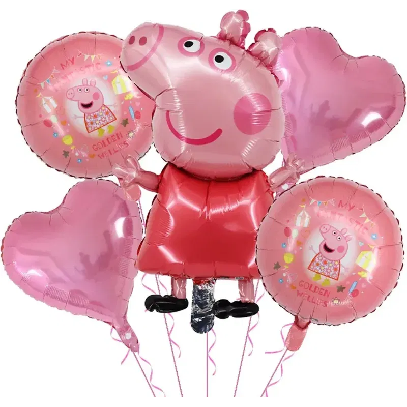 Zestaw balonów foliowych Świnka Peppa 5 elementów