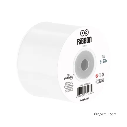 Tasiemka satynowa biała 5x23m