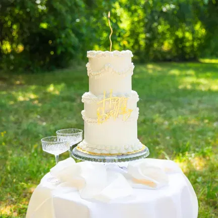 Topper na bok tortu Happy Birthday złoty lustrzany DIY 1 szt. Topper na bok tortu Happy Birthday złoty lustrzany DIY 1 szt.