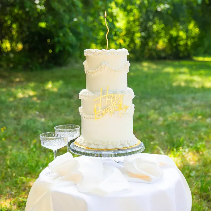 Topper na bok tortu Happy Birthday złoty lustrzany DIY 1 szt. Topper na bok tortu Happy Birthday złoty lustrzany DIY 1 szt.