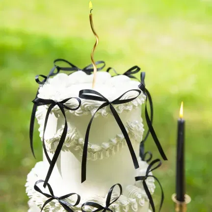 Topper na tort kokardka czarna DIY 10 szt.