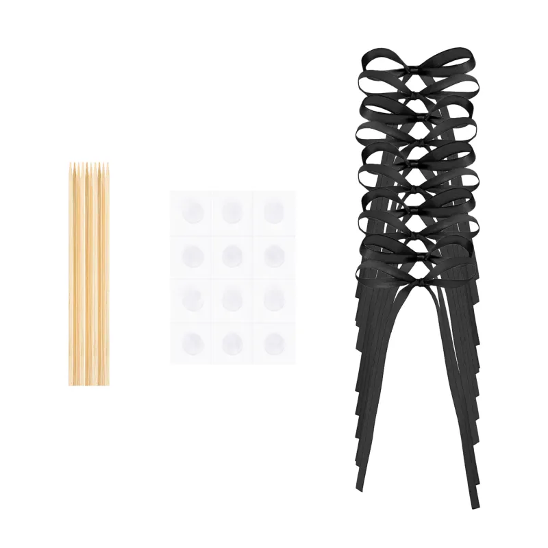 Topper na tort kokardka czarna DIY 10 szt.