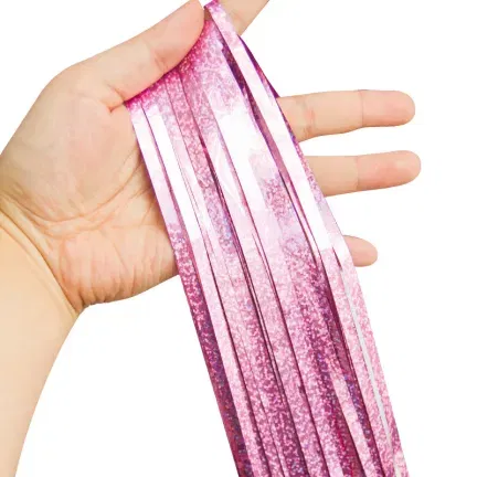 KURTYNA dekoracyjna HOLOGRAFICZNA różowa 100x200 cm