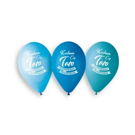 Balony Premium Hel Kocham Cię Tato, 13 cali/ 5 szt.