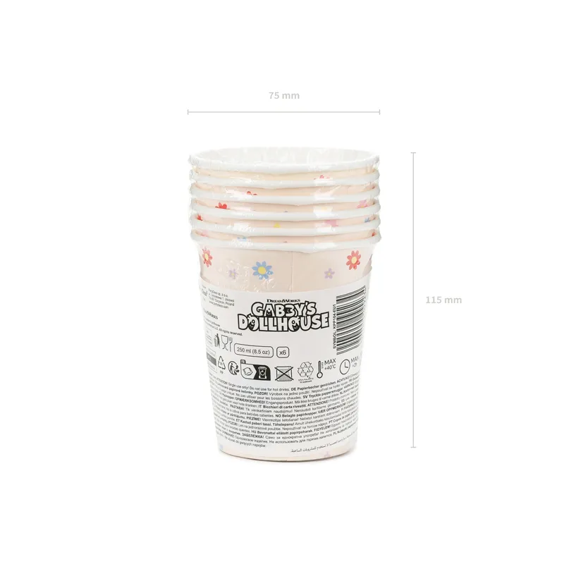 Kubeczki Koci Domek Gabi, 250ml 6szt.