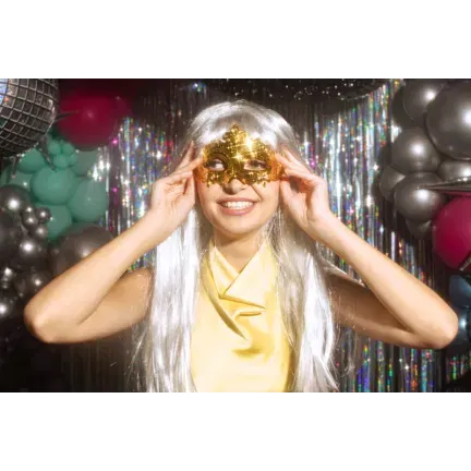 Maska karnawałowa, 17x9 cm, złoty Maska karnawałowa, 17x9 cm, złoty