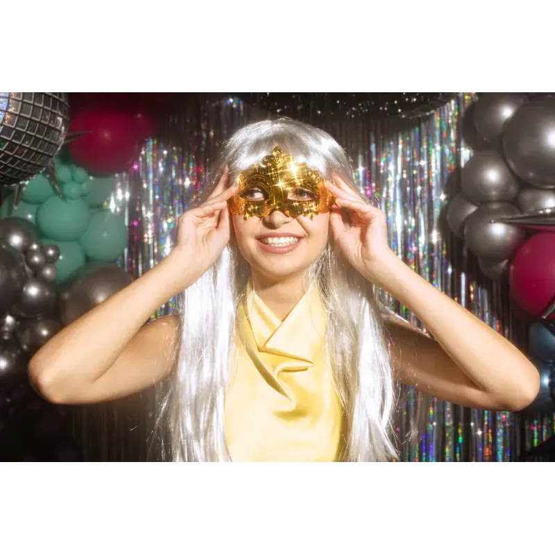 Maska karnawałowa, 17x9 cm, złoty Maska karnawałowa, 17x9 cm, złoty