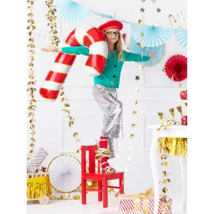 Balon foliowy Cukrowa laska, 50x82cm, czerwony Balon foliowy Cukrowa laska, 50x82cm, czerwony