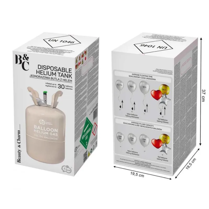 Butla z helem do 30 balonów