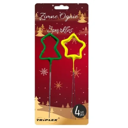 Zimne ognie zestaw Święta gwiazdki i choinki 4 szt.