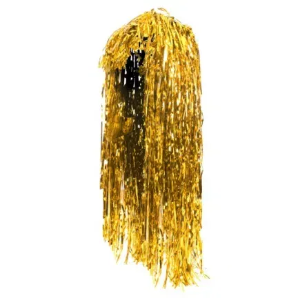 Peruka foliowa 60cm, złota, 1szt