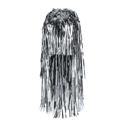 Peruka foliowa 60cm, srebrna, 1szt Peruka foliowa 60cm, srebrna, 1szt