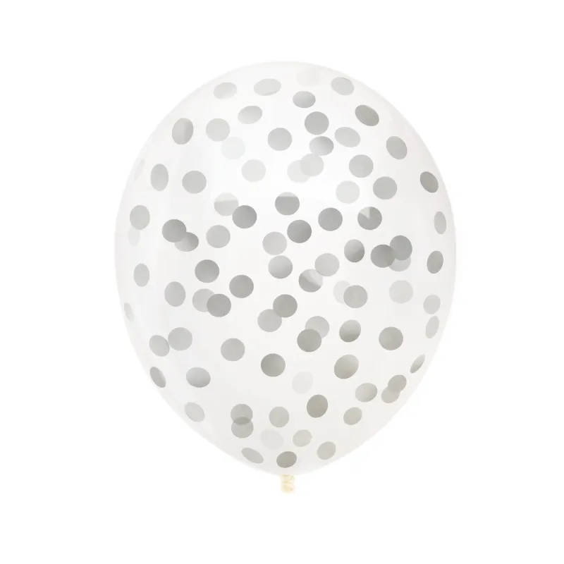 Balony przezroczyste z konfetti srebrnym 12cali 100szt. Balony przezroczyste z konfetti srebrnym 12cali 100szt.