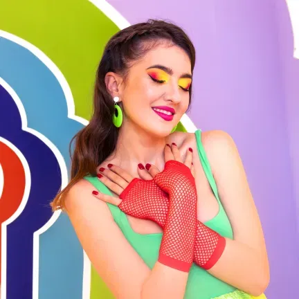 Rękawiczki z siatki bez palców czerwone 24cm