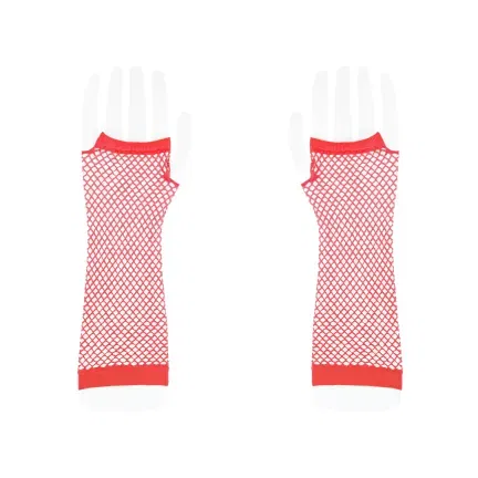 Rękawiczki z siatki bez palców czerwone 24cm