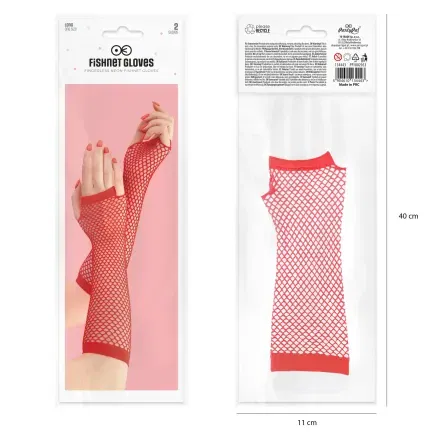 Rękawiczki z siatki bez palców czerwone 24cm